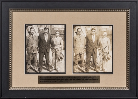 Babe Ruth Signed & Inscribed 8x10 Photos in 20x27 Framed Display (PSA/DNA)